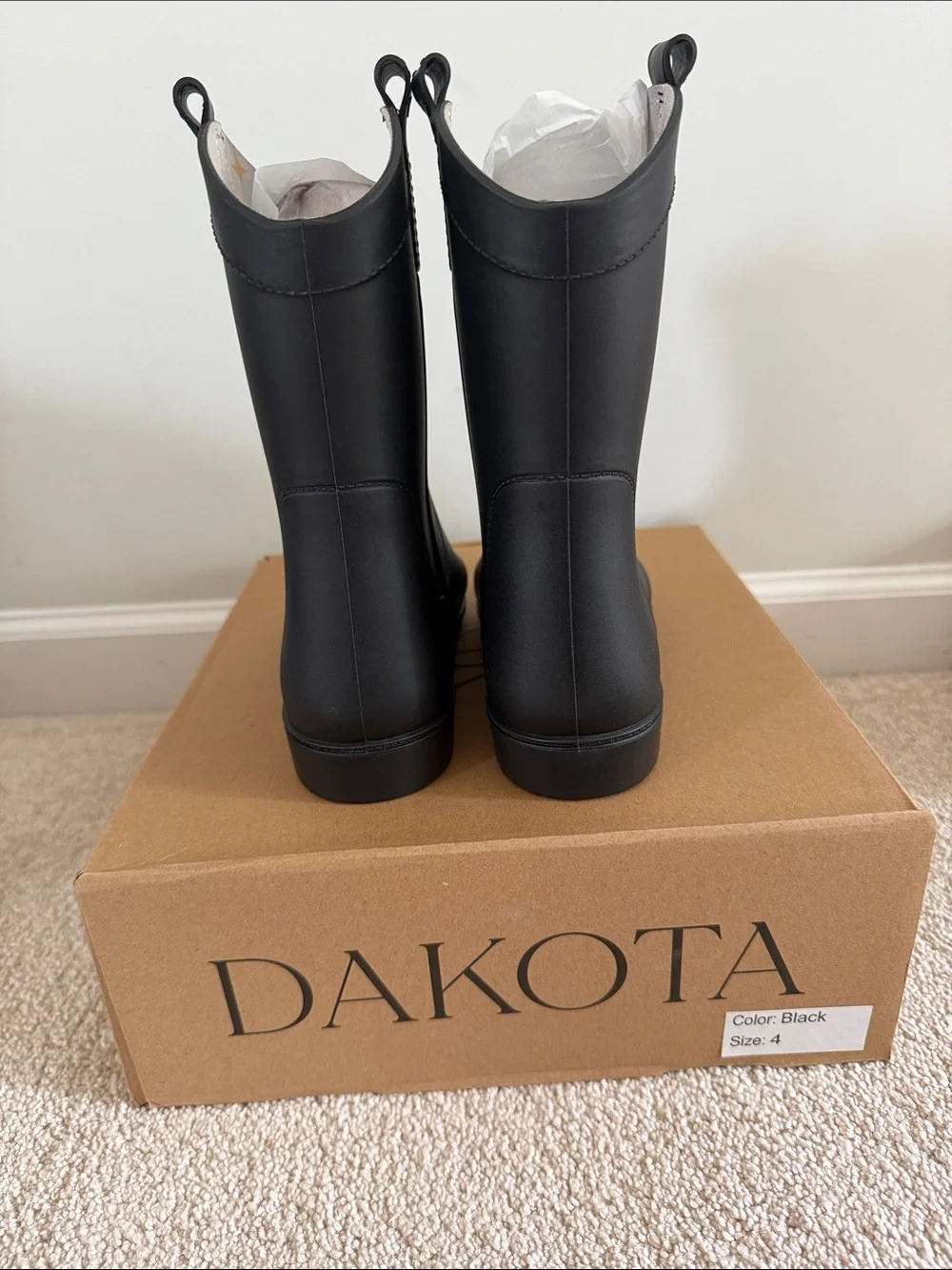 NEW Dakota Ridge Black Western Rain Boots